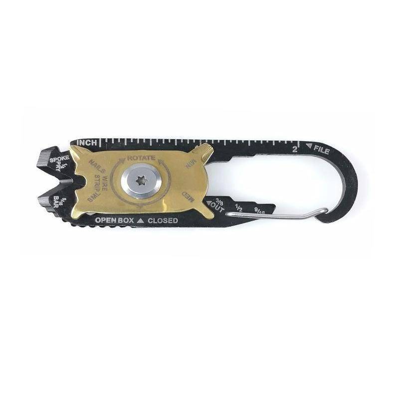 Silver stainless steel 20-function EDC multi-tool with various survival features