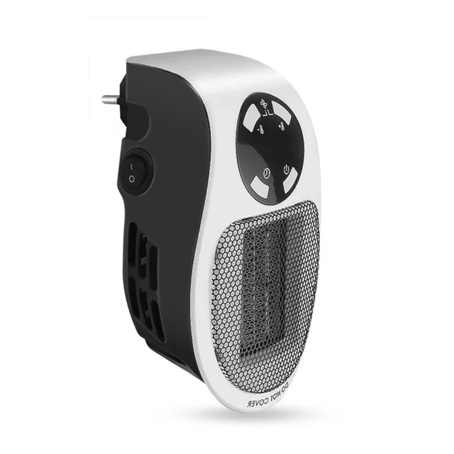 Compact 500W mini portable electric space heater, ideal for personal room warming. Energy-efficient & quiet home heating.