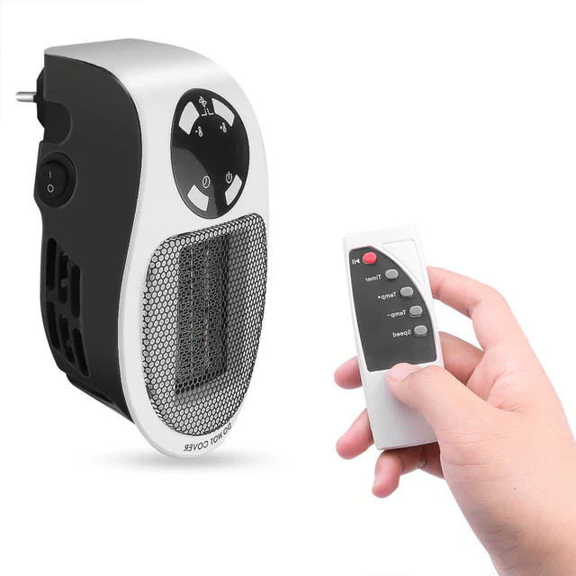 Energy-efficient 500W portable electric heater for quiet personal space heating. Compact design, perfect room warmer.