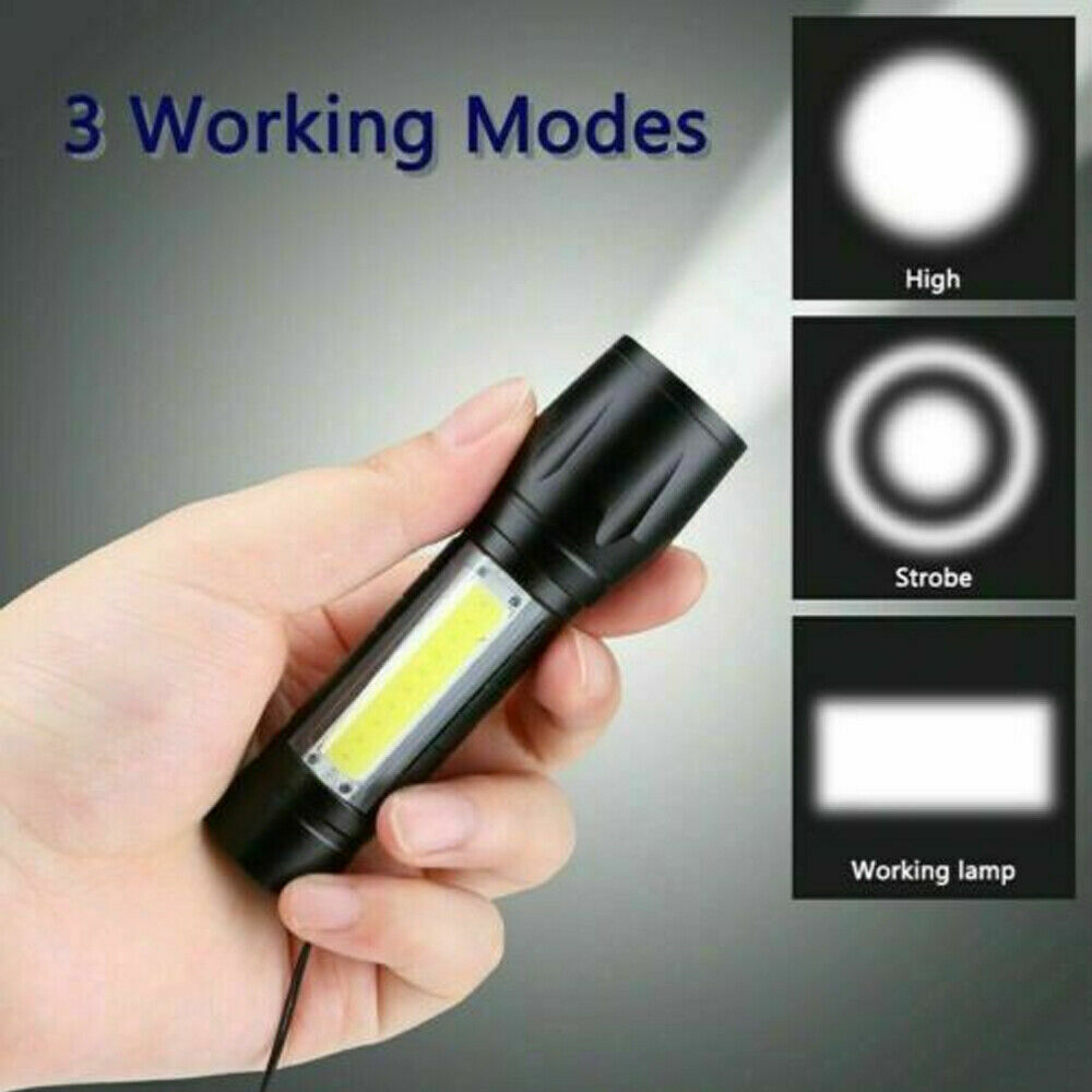 Portable 900 lumen USB rechargeable tactical flashlight for emergency