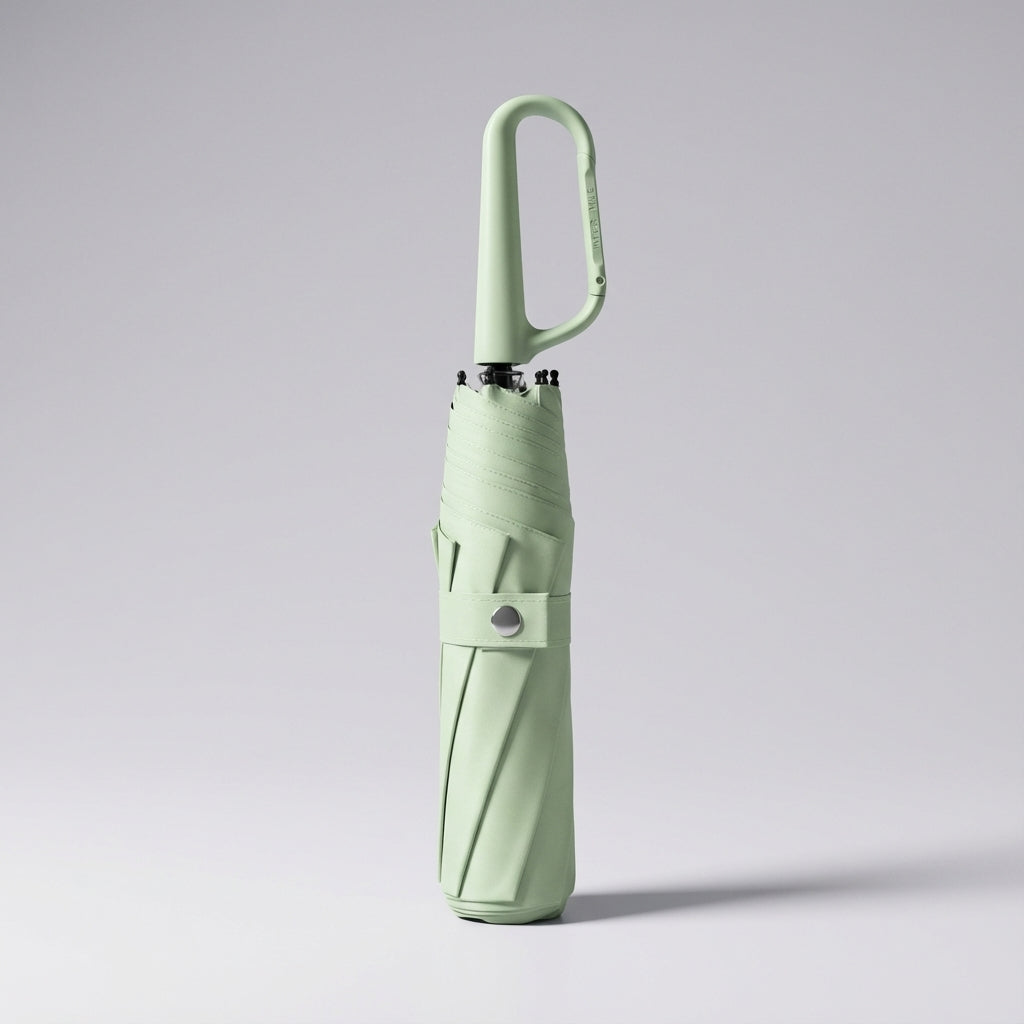 Unisex compact clip-on umbrella, offering waterproof protection and UV resistance for all weather.