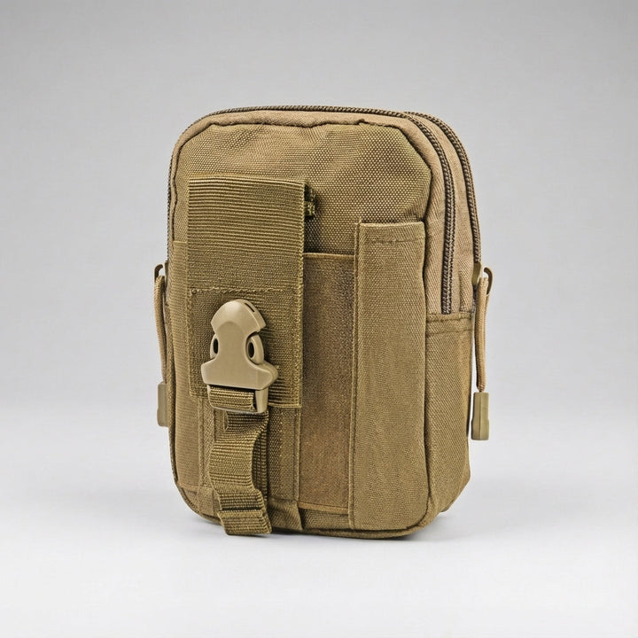 Compact tactical MOLLE bag, offering organized storage for essential gear. Attaches easily to any MOLLE system.