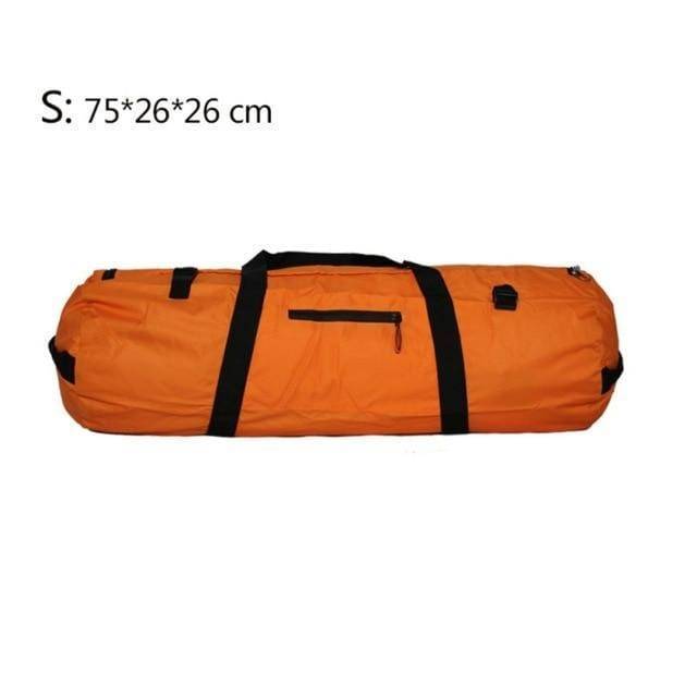 Waterproof tent storage bag for climbing and camping gear, with reinforced stitching for durability