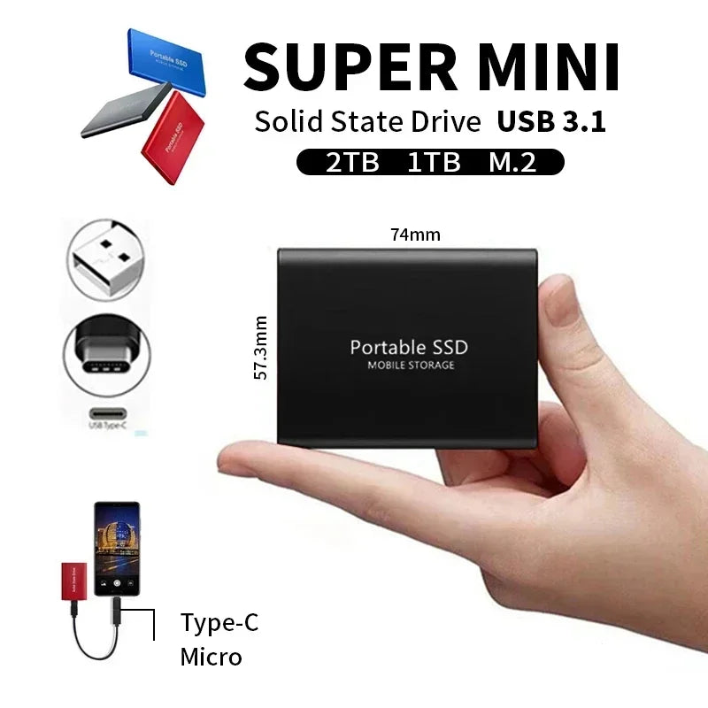 USB-C external SSD for rapid data transfer and reliable portable storage, ideal for file backup.