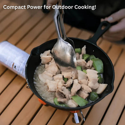 Hiking stove, compact and lightweight, unfolded ready for outdoor cooking, emergency prep cookware