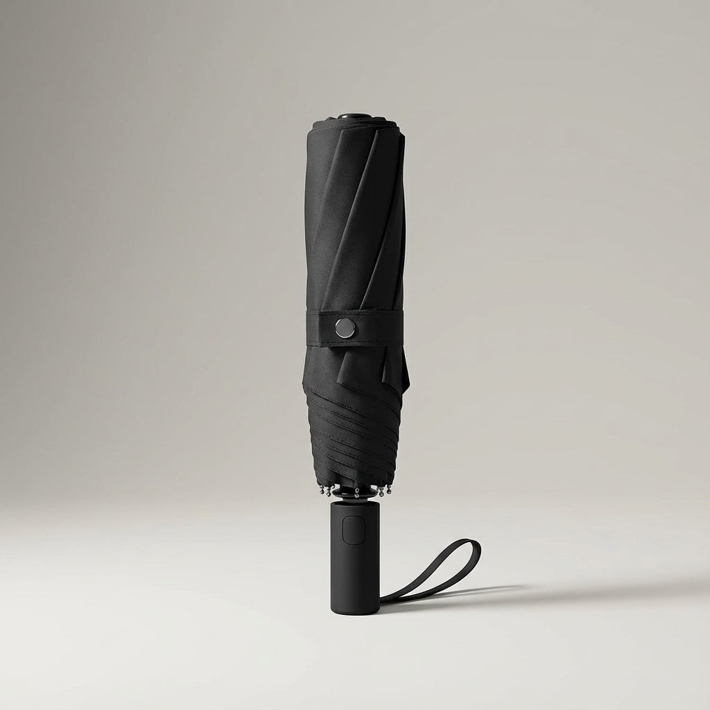 Automatic foldable travel umbrella, lightweight rain gear for men & women, easy to use.