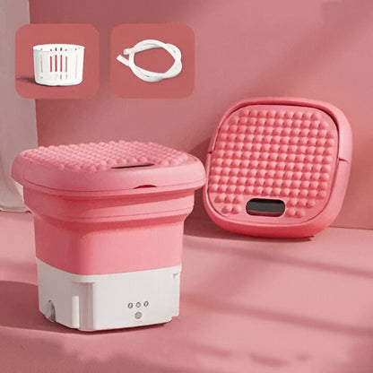 Portable mini washer for delicate clothes & baby laundry. Compact folding design, perfect for small apartments & travel.