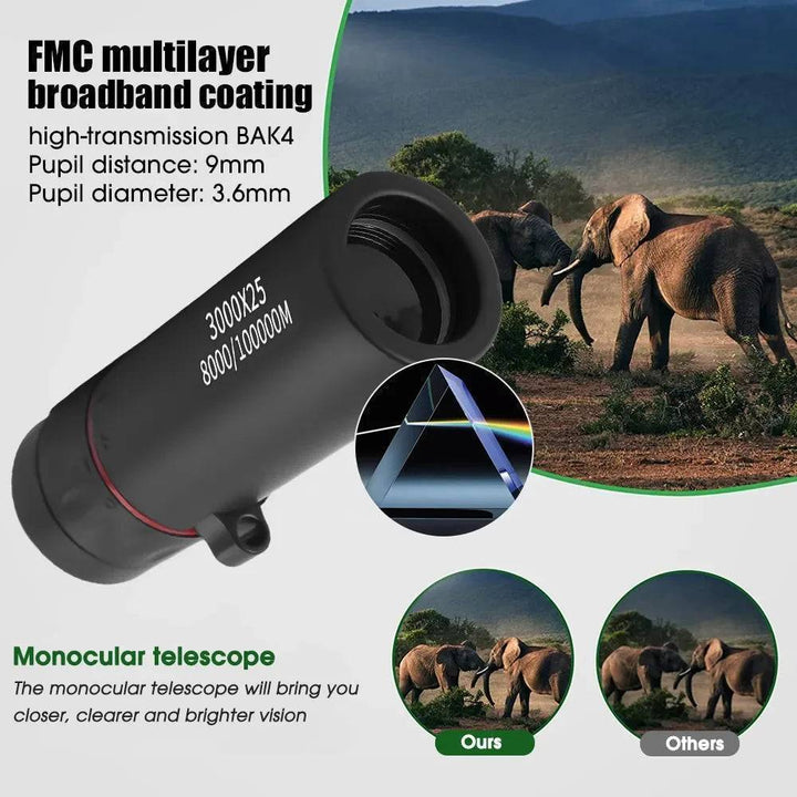 Outdoor gear: compact monocular, perfect for detailed wildlife viewing.
