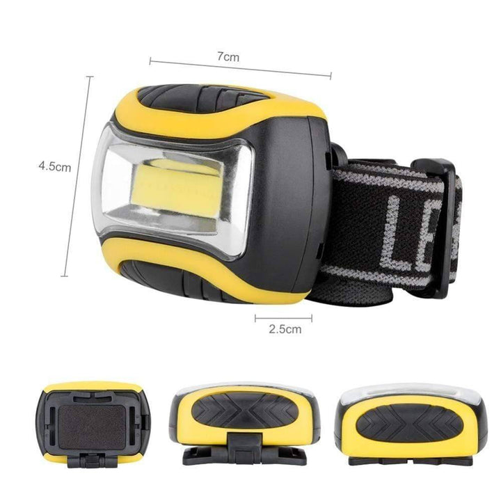 Portable LED headlamp torch, lightweight design for outdoor adventure, hiking gear, and survival use