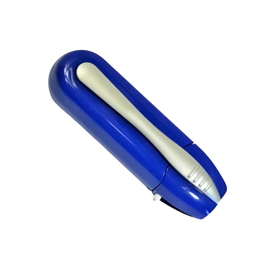 Compact lens cleaner for glasses and sunglasses, removing smudges & dust for clear vision.