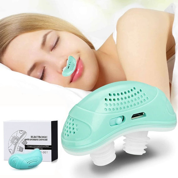 Compact micro CPAP device for sleep apnea & snoring relief. Portable breathing aid for better sleep.