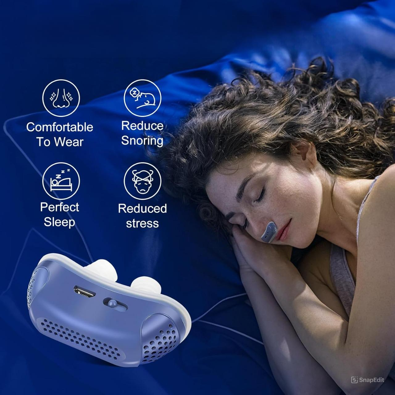 Advanced portable CPAP aid, offering a compact solution for sleep apnea and anti-snoring therapy at home.