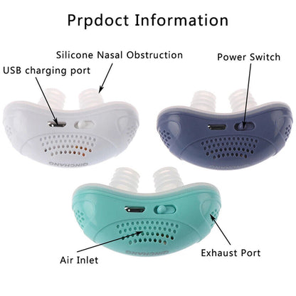 Rechargeable micro CPAP device for portable sleep apnea & snoring relief. Enjoy quiet, uninterrupted sleep.