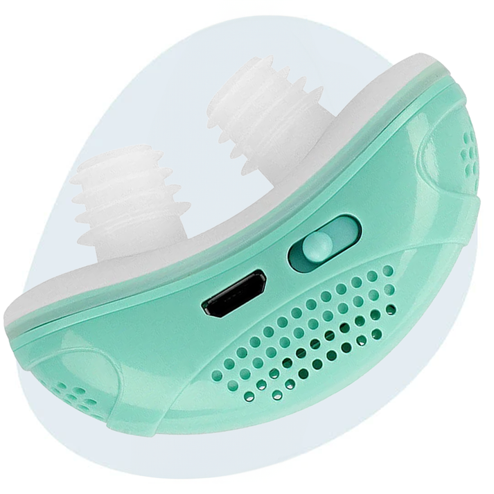 Rechargeable, hoseless micro CPAP device for sleep apnea. Portable solution for comfortable, anti-snoring relief.