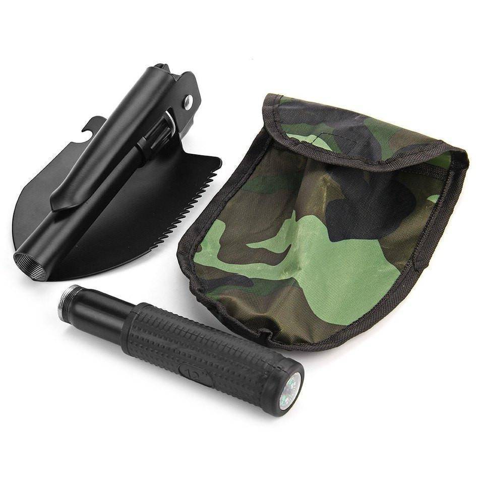 Durable compact survival shovel with a comfortable grip, perfect outdoor tool for any adventure
