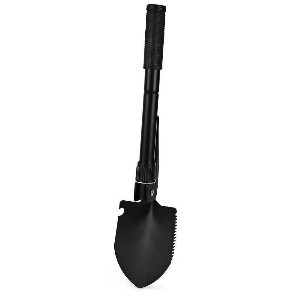 Portable folding shovel, versatile survival gear for hiking and camping, useful in emergency situations