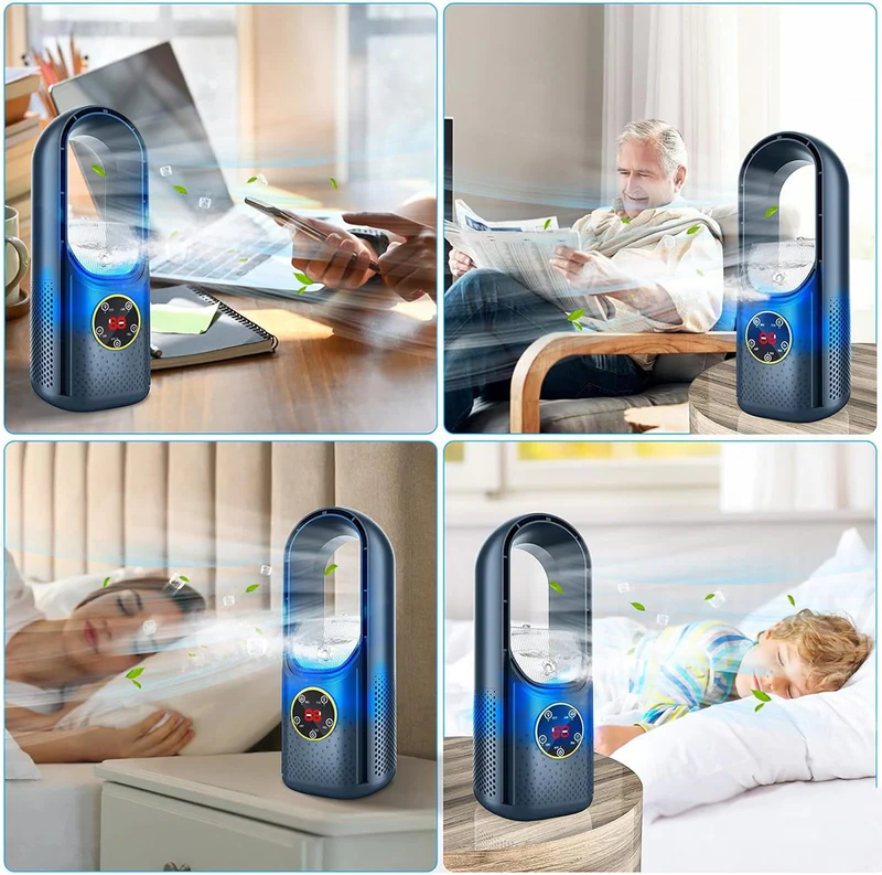 Small USB-powered cooling device, perfect quiet AC for bedroom or office space.