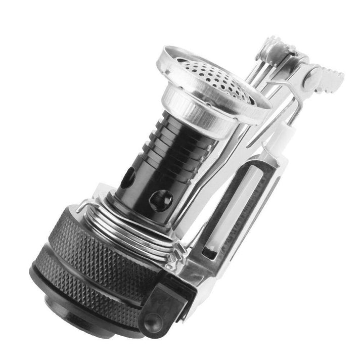 Lightweight survival gear stove with built-in piezo ignition for easy outdoor cooking on camping trips