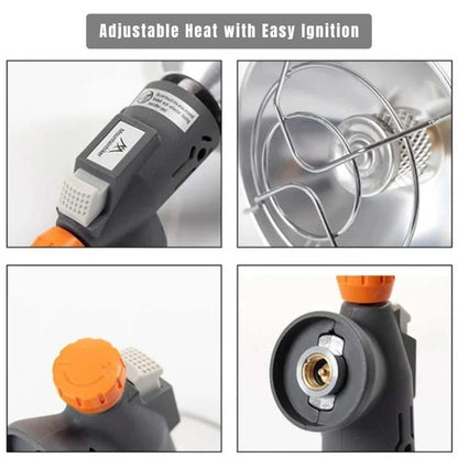 Portable outdoor gas heater, perfect compact camping gear for chilly nights