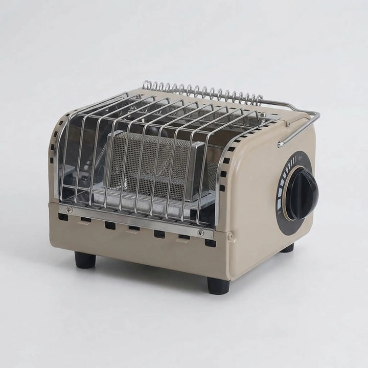 Compact gas heater for outdoor adventures. Portable tabletop design ensures warmth for camping and fishing.