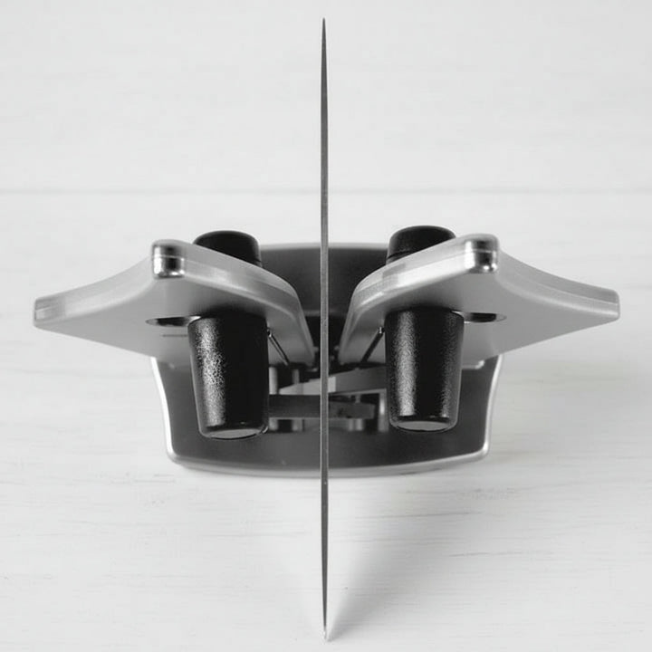 Sharpens kitchen knives precisely; a compact, durable tool for superior blade care.