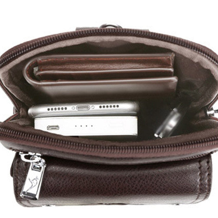 Everyday men's PU leather crossbody bag, a compact accessory with adjustable strap for quick access to items.