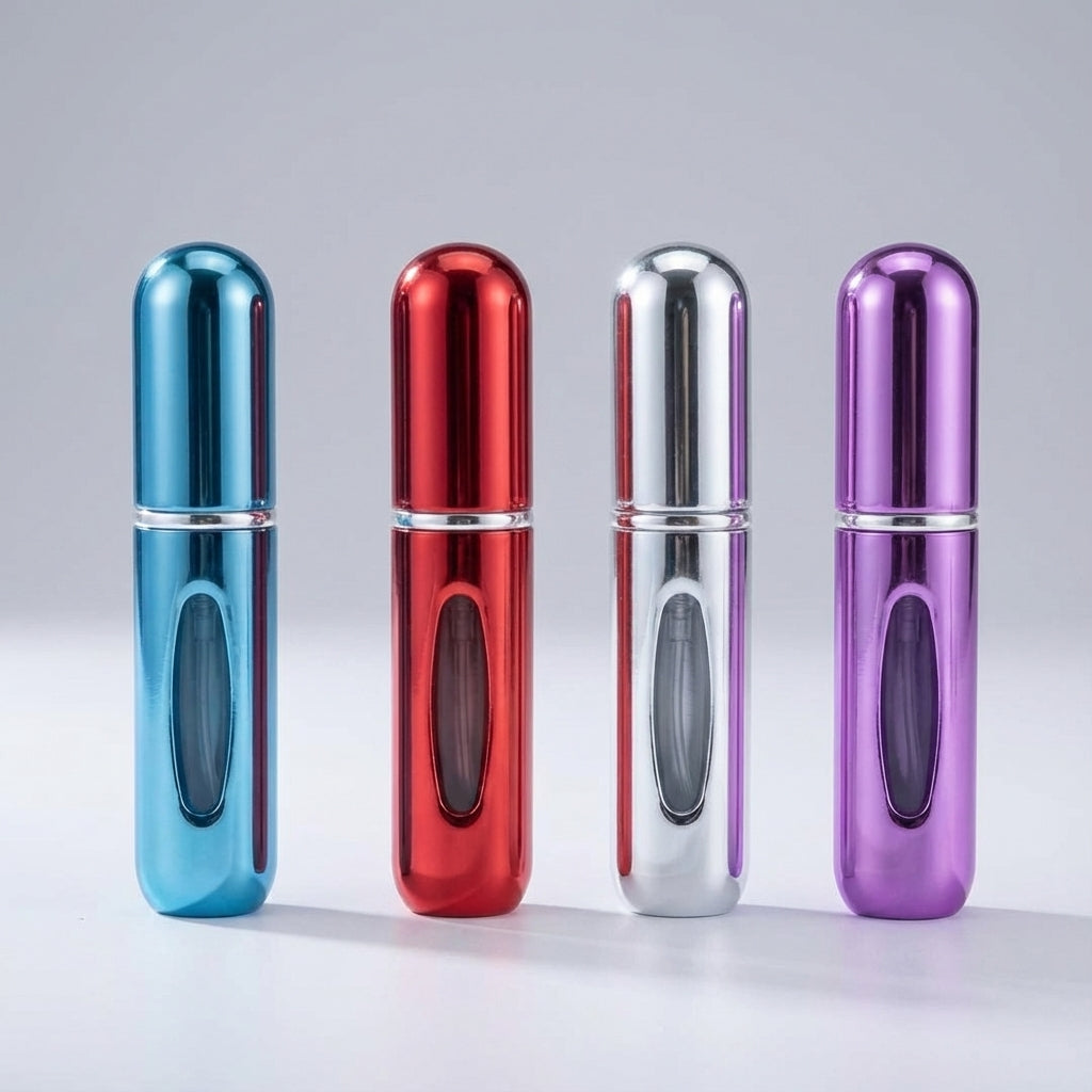 Portable perfume atomizer, compact design for easy fragrance refills on any journey.