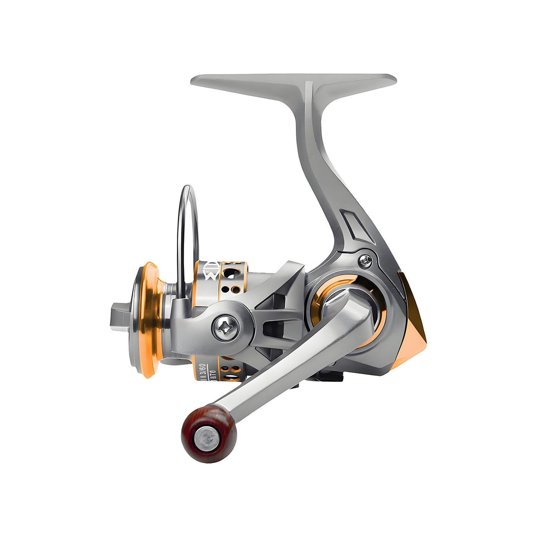 Fishing gear essential: compact spinning reel, great for saltwater fishing adventures
