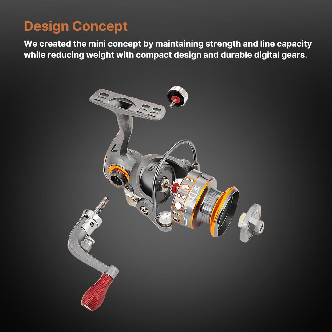 Durable compact fishing reel, essential for all types of fishing, easy to use