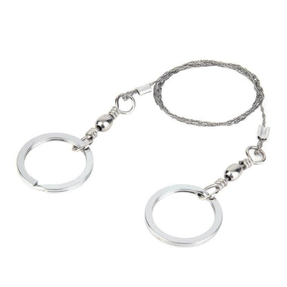 Emergency wire saw with finger loops, compact and easy to use for outdoor tasks