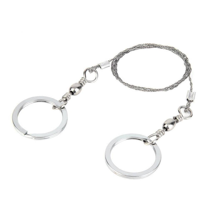 Emergency wire saw with finger loops, compact and easy to use for outdoor tasks