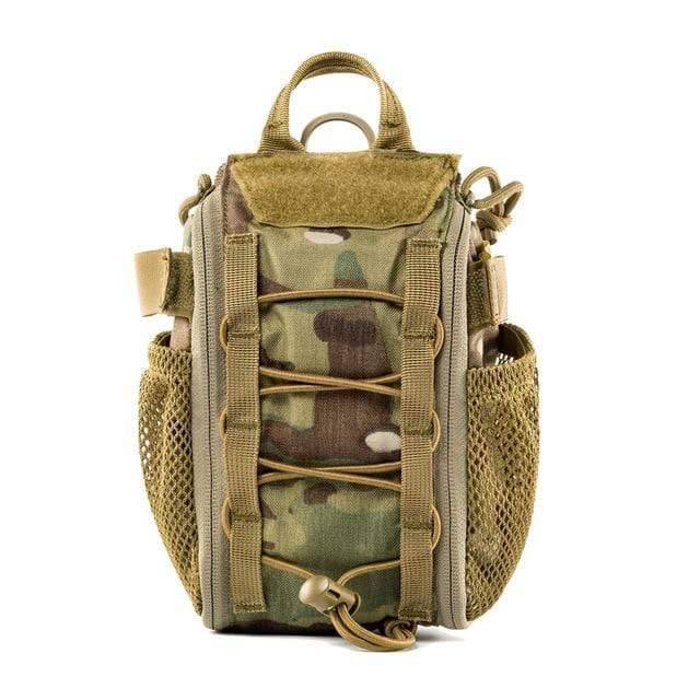 First aid trauma kit, a versatile molle pouch for hiking, camping, and survival gear.