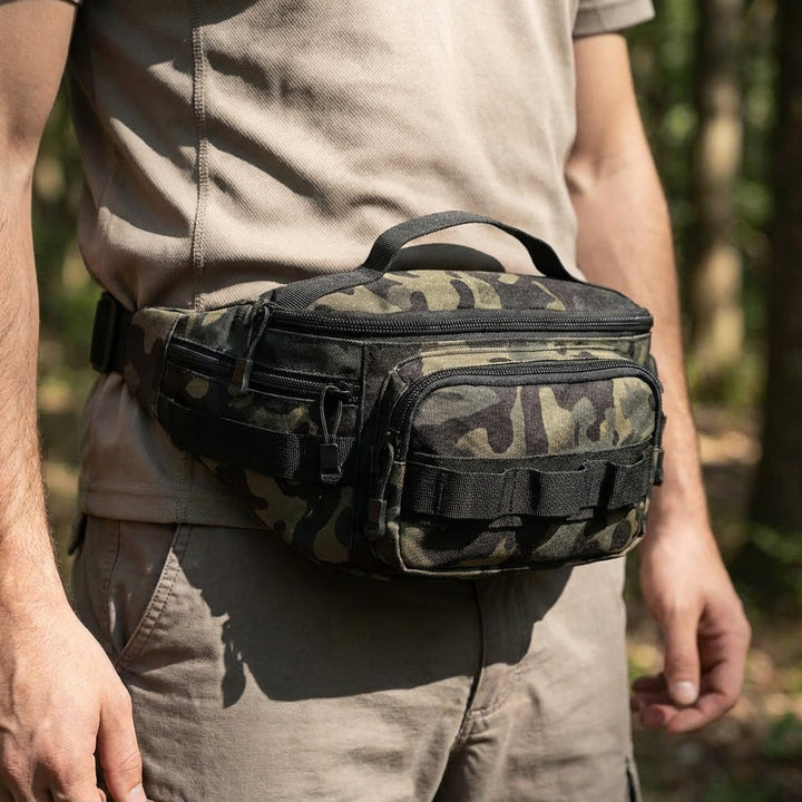 Compact tactical waist pack for outdoor & everyday carry. Features MOLLE system & durable design for essentials.