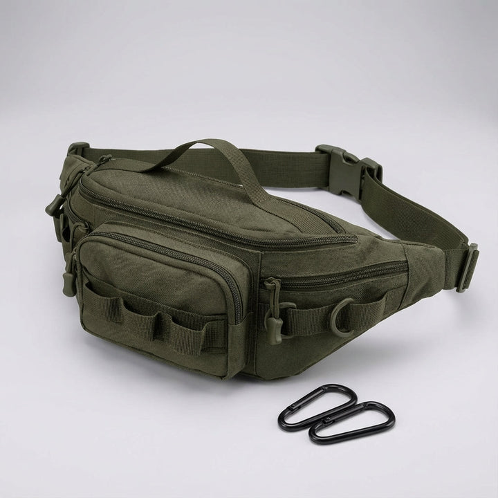 Unisex compact fanny pack/travel bag, a versatile tactical utility pouch for secure everyday carry & outdoor use.