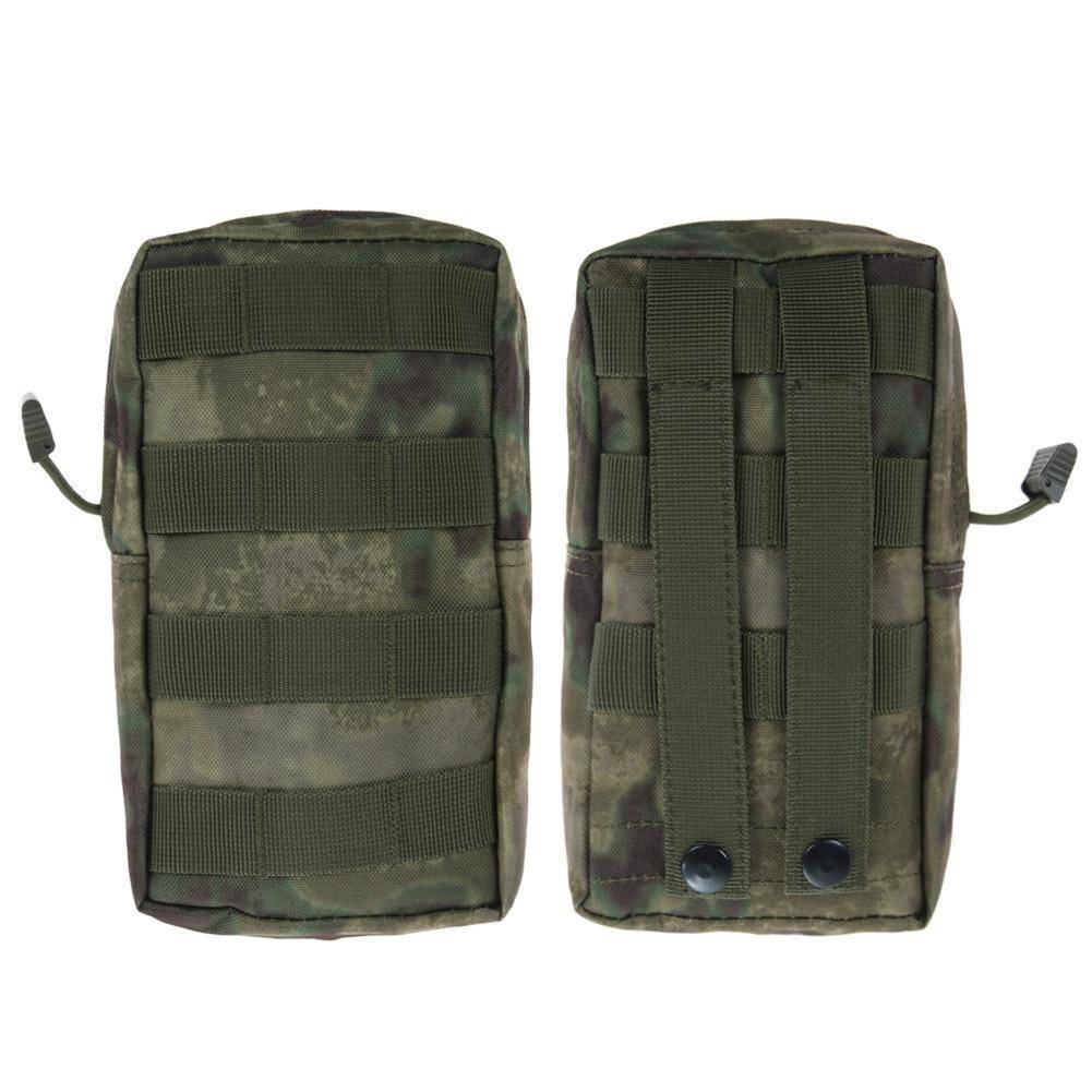 Open compact EDC pouch displaying internal organization for survival gear, water-resistant nylon material