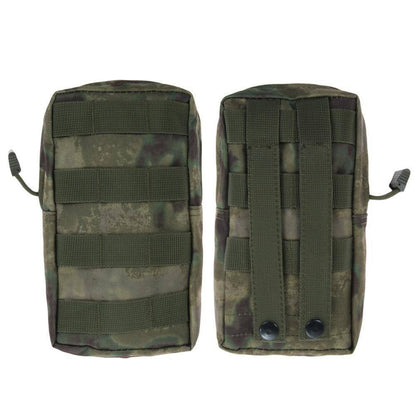 Open compact EDC pouch displaying internal organization for survival gear, water-resistant nylon material