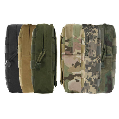 Hand holding a black water-resistant EDC pouch, highlighting its compact and portable design for travel