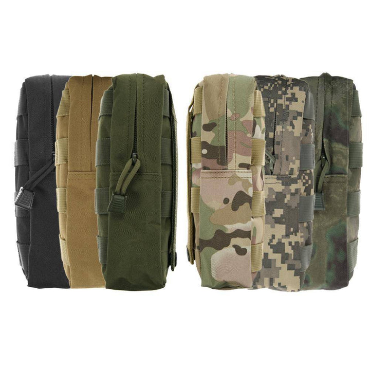 Hand holding a black water-resistant EDC pouch, highlighting its compact and portable design for travel