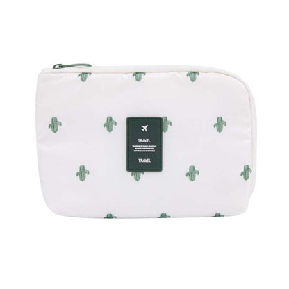 Compact waterproof electronics organizer bag in trendy cactus color for travel essentials.