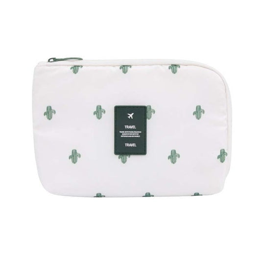 Compact waterproof electronics organizer bag in trendy cactus color for travel essentials.
