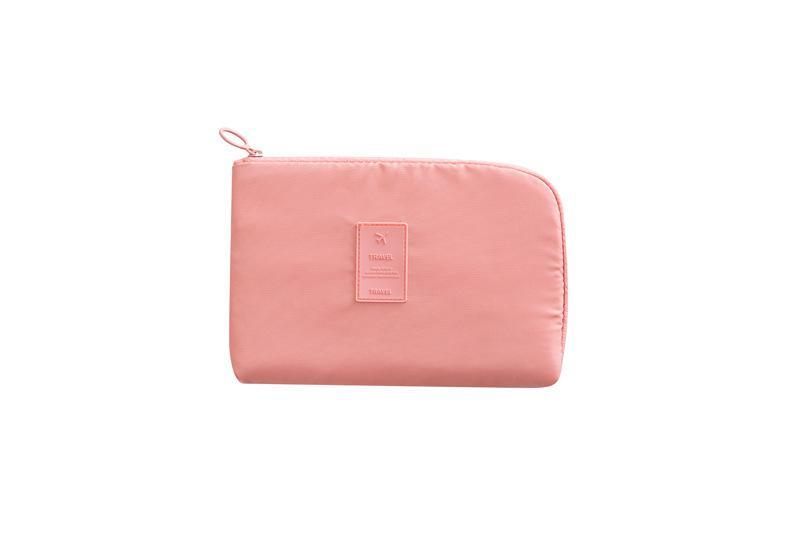 Secure compact electronics organizer, waterproof, designed for all your travel tech accessories.