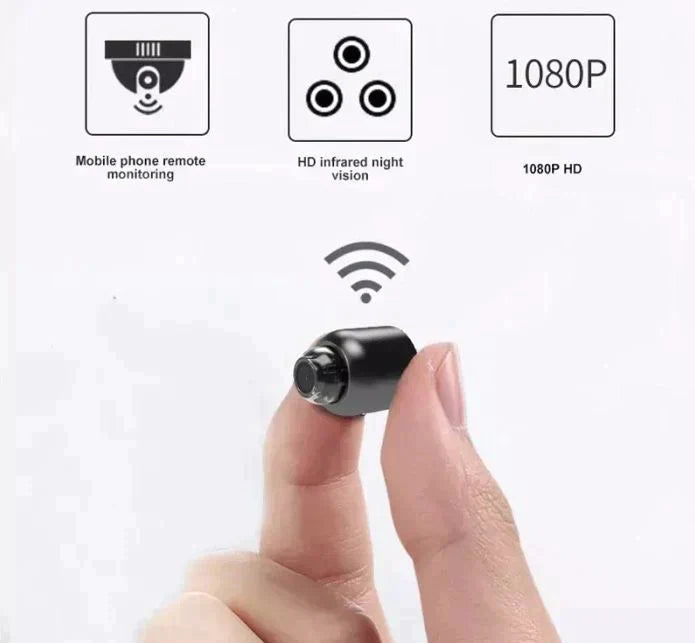 Small wireless HD security camera for baby & pet safety with night vision.