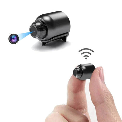 Mini WiFi surveillance camera for home security, pet care & baby monitoring, HD night vision.