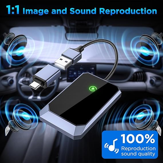 The ultimate wireless CarPlay adapter, enhancing your car with effortless iPhone integration & hands-free control.