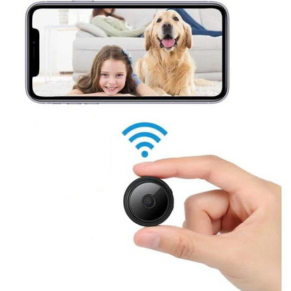Compact wireless magnetic camera with HD video, live audio, and app control for versatile home monitoring.