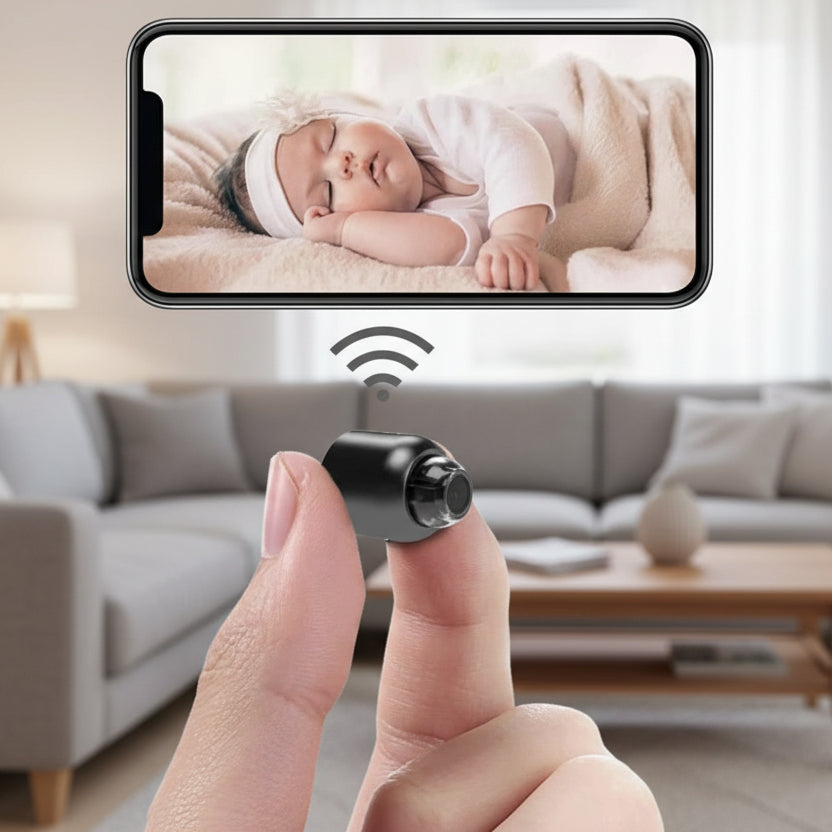 Compact wireless night vision camera for discreet home surveillance. HD video, remote monitoring, and infrared.