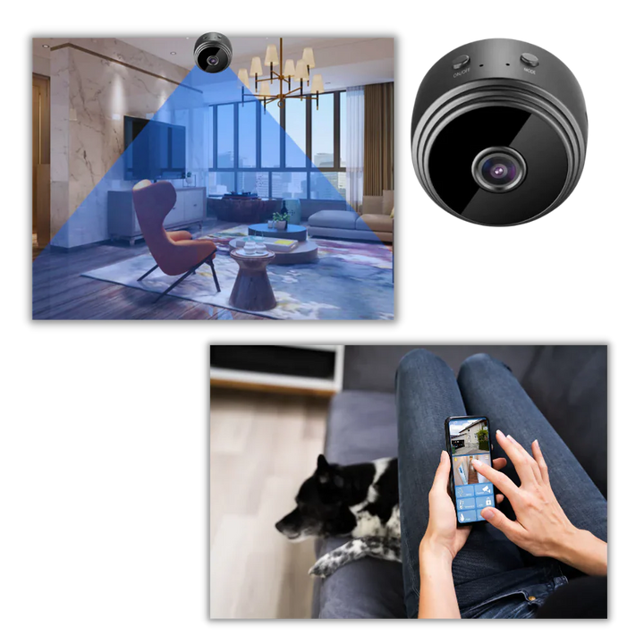 Wireless home security camera with motion detection and clear night vision for 24/7 surveillance.