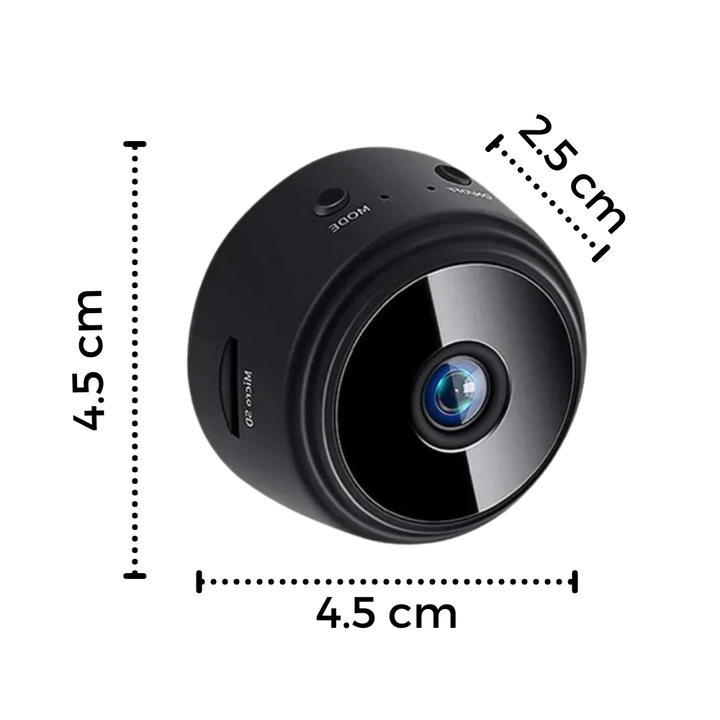 Small wireless hidden camera for discreet home security; includes motion detection & night vision.