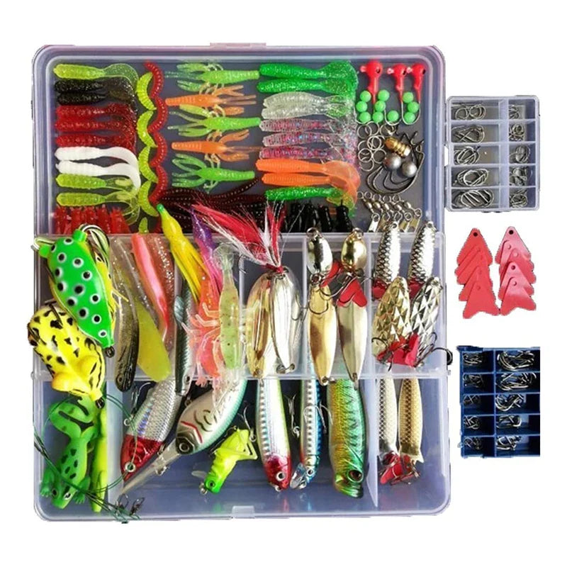 Premium fishing lure assortment, perfect for both freshwater and saltwater fishing adventures