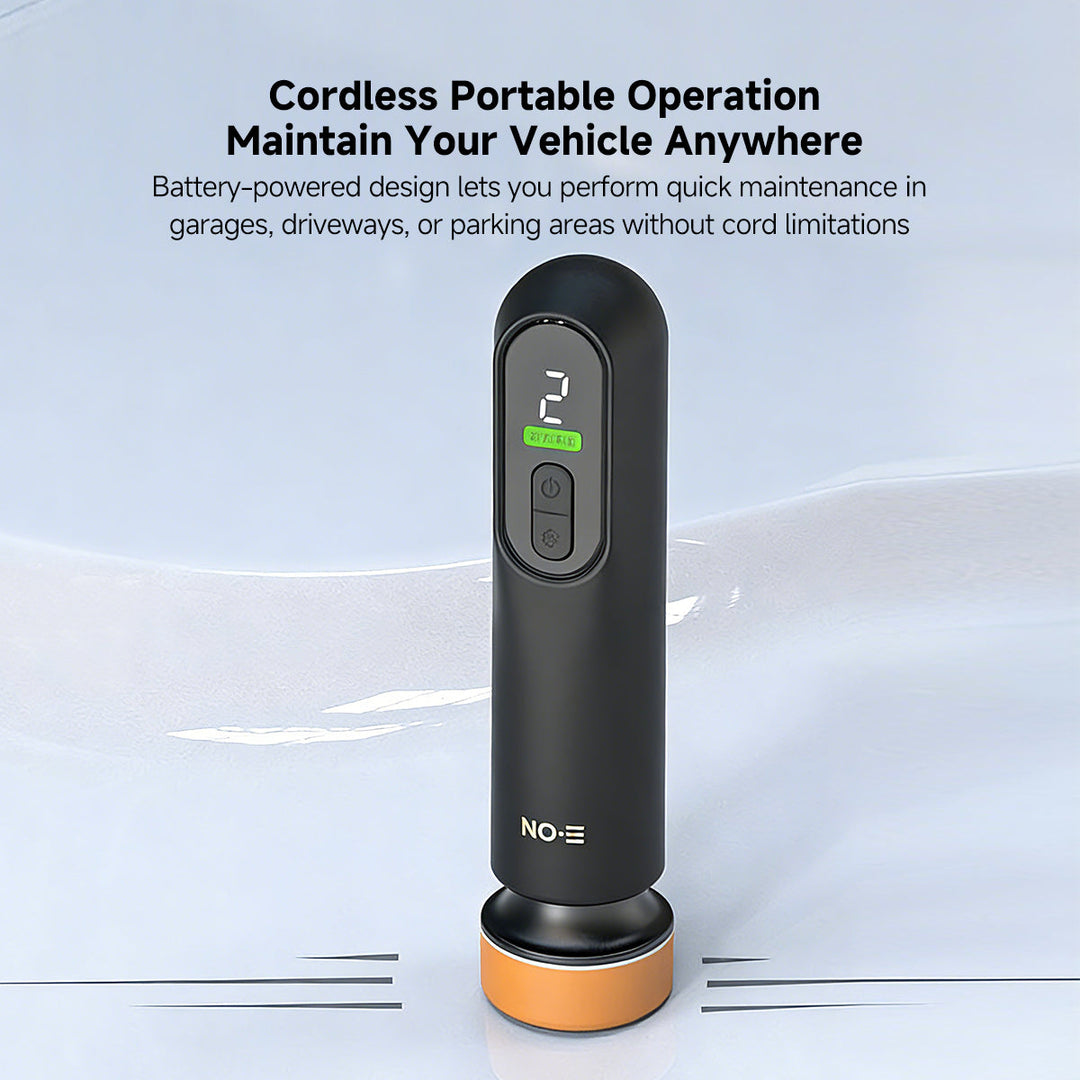 Handheld cordless buffer, perfect for car care, waxing and removing light scratches from auto paint